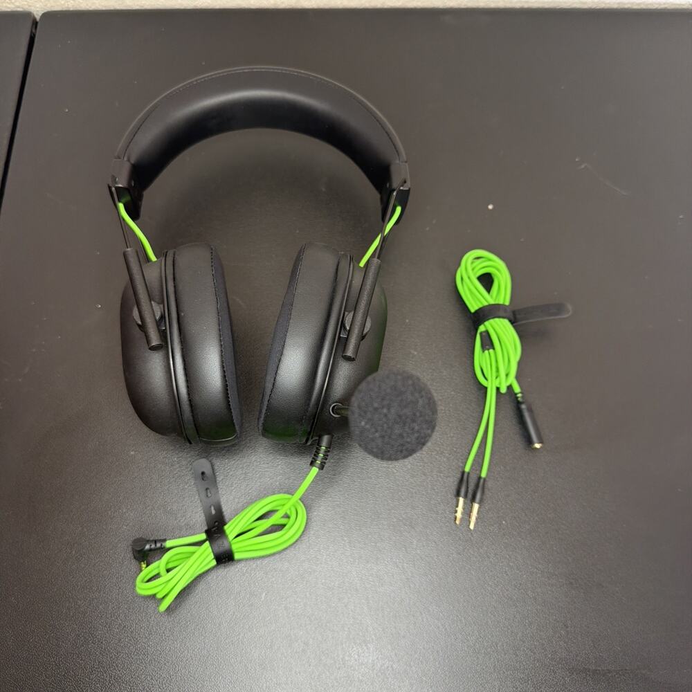 Razer BlackShark V2 X RZ04-0324 Wired Gaming Headset Black Green Tested